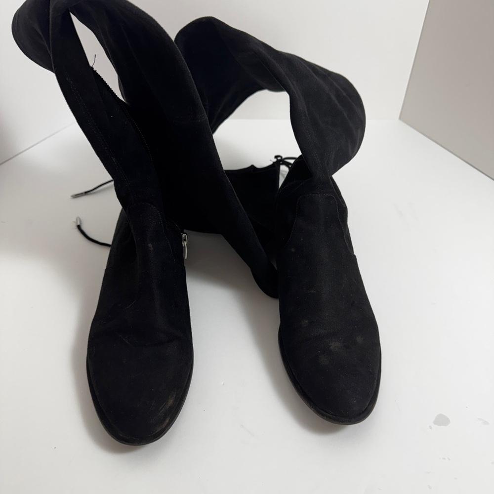 Marc Fisher Black tall suede boots size 9 - Picture 4 of 6